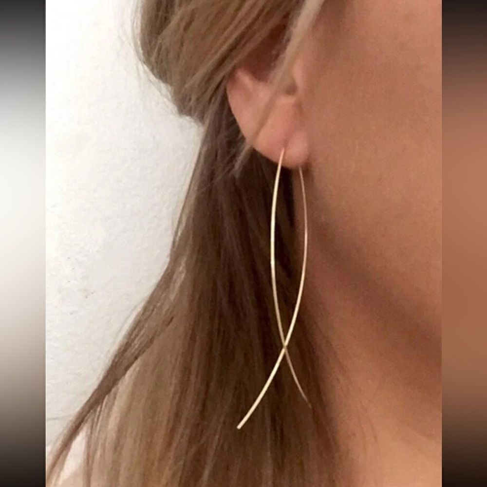Bohemian gold hoop earring N761